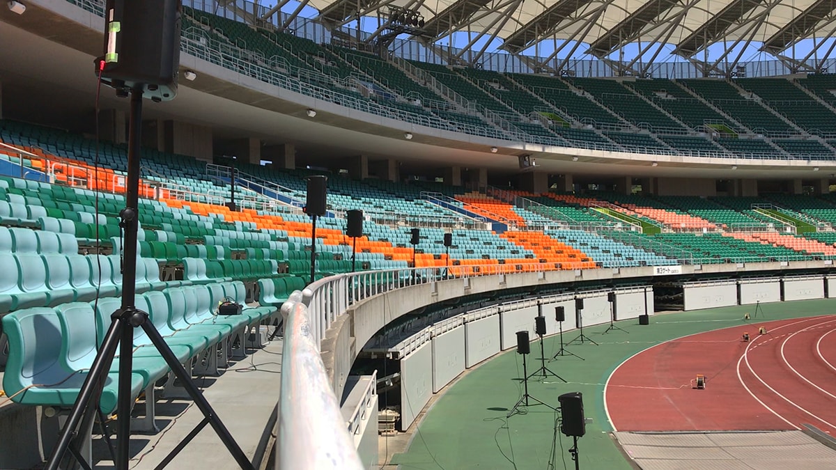 Speakers in place at Shizuoka Stadium ECOPA