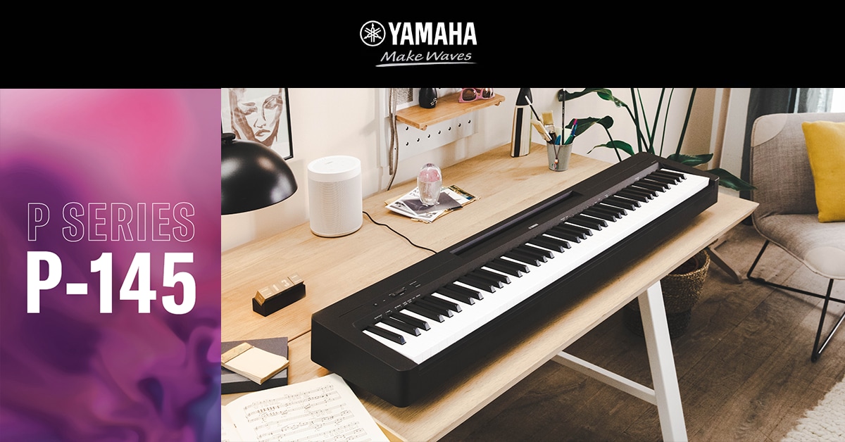 P-145 Black + Stand Clavier + Casque + Banquette Pliable Portable digital  piano Yamaha